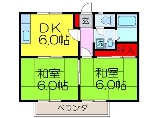 サンビレッジ枚方Ａ棟の物件間取画像